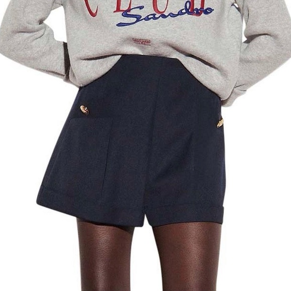 Sandro Sienna Navy Blue Women's Shorts 36